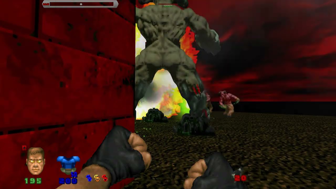 200 Baron Of Hell vs 400 Minigun Guy + Cyberdemonlord Insane Fight Brutal Doom