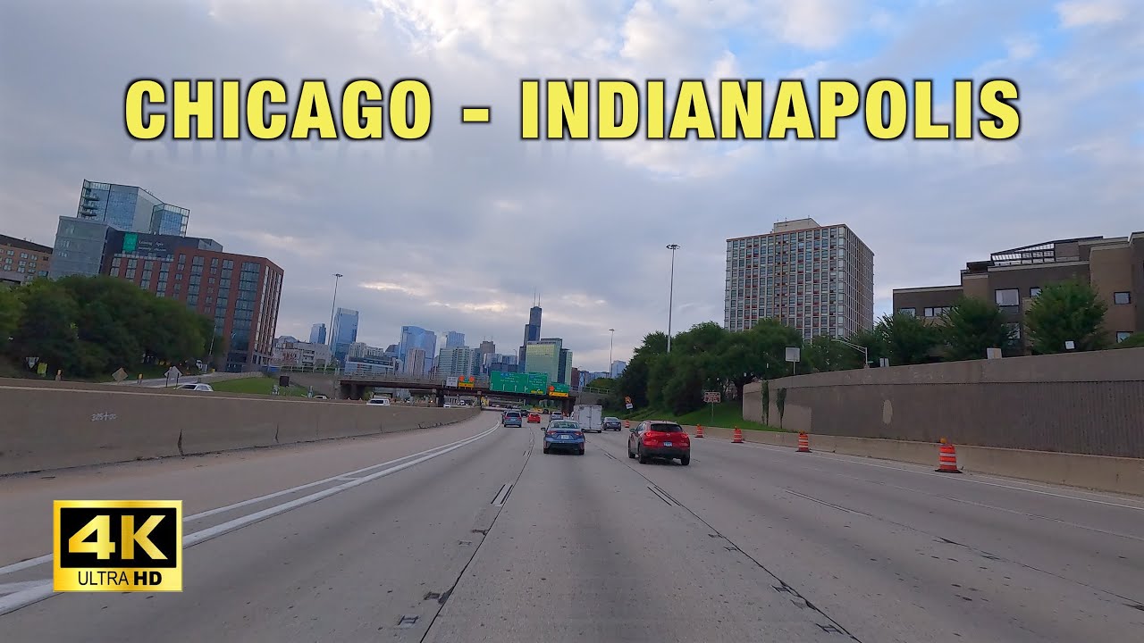 Cloudy Morning Drive Chicago to Indianapolis | Illinois to Indiana via I-65 in 4K