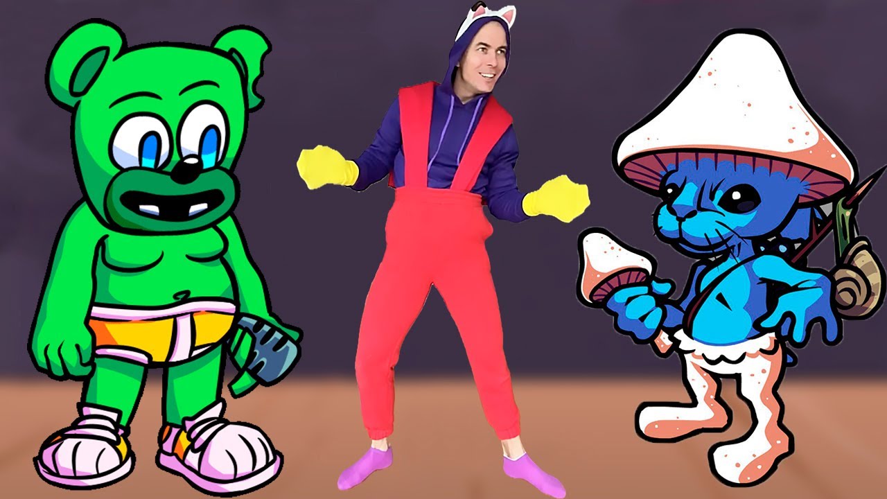 FNF Character Test | Gameplay VS Real Life | Smurf Cat | Gummy Bear | Jax
