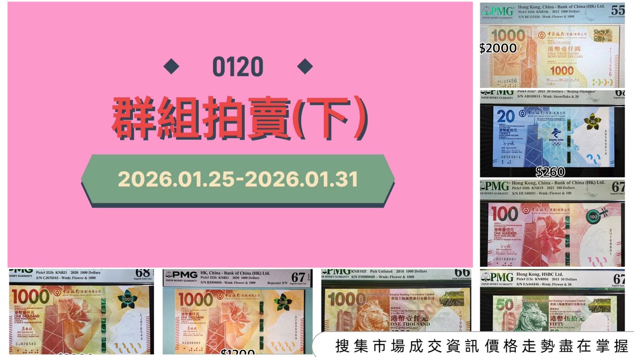 藏家必看｜0120｜香港鈔票拍賣成交記錄｜群組拍賣（下）