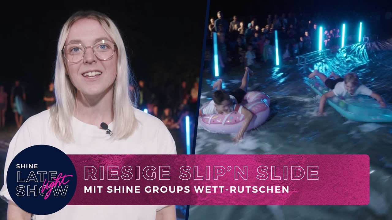 Riesen „Slip and Slide“ am Strand! - Spiel mit Groups | SHINE Late Light Show
