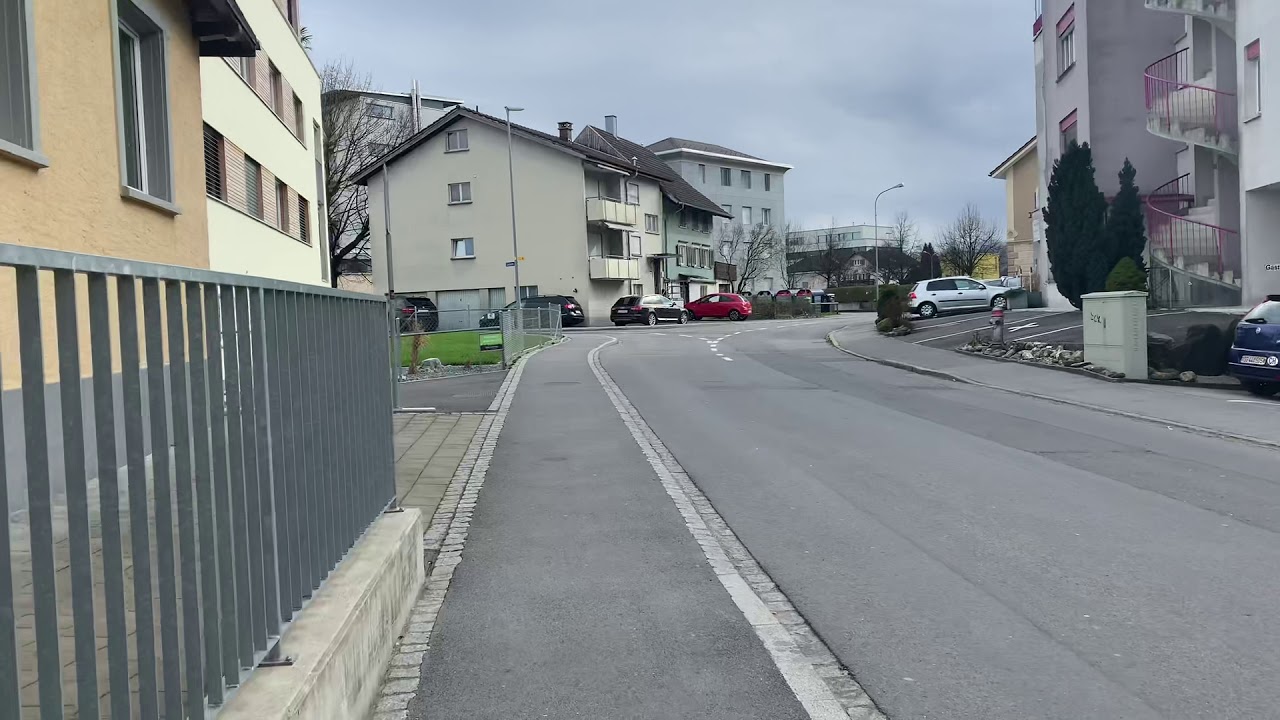 Switzerland, St Gallen, walking to Migros supermarket