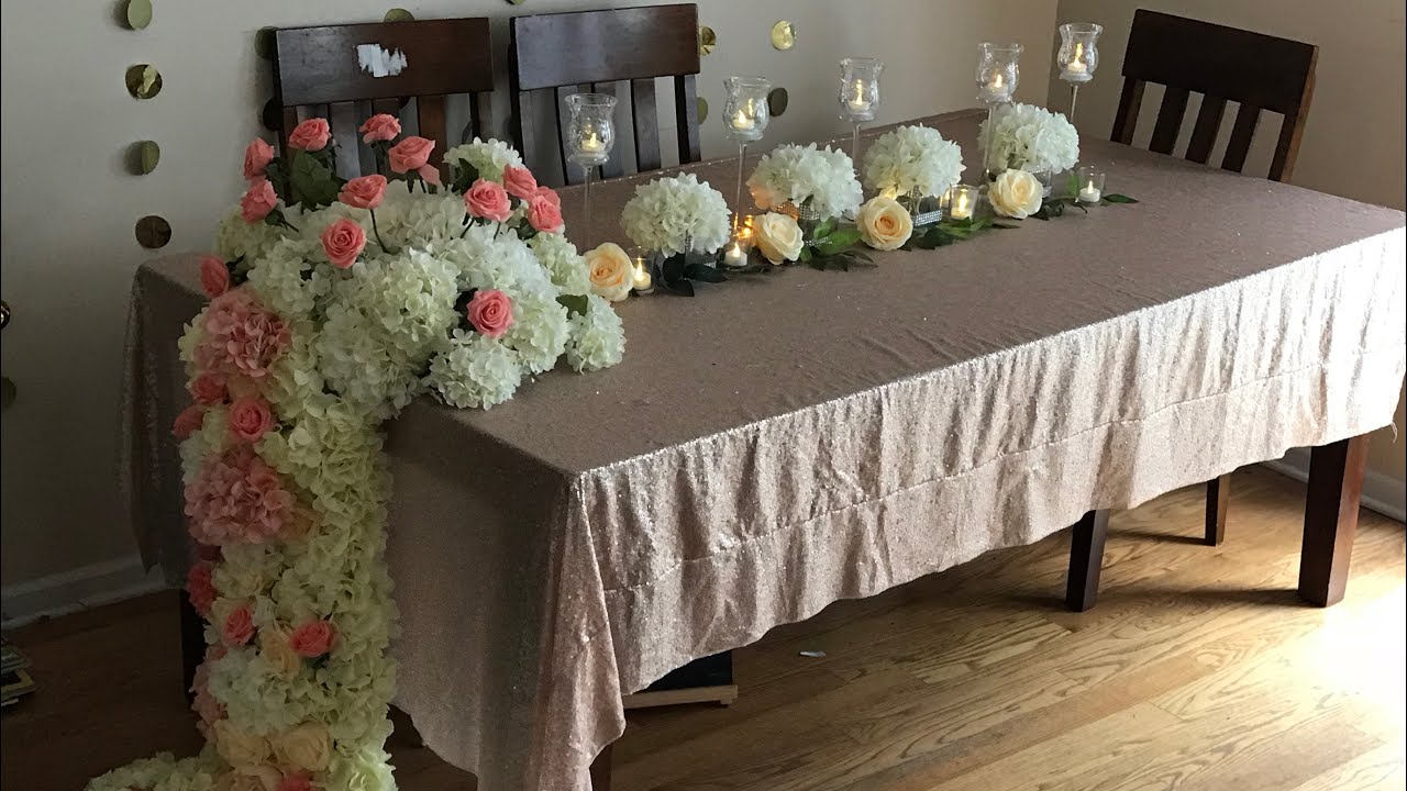 DIY-  long table Wedding decor DIY floral decor