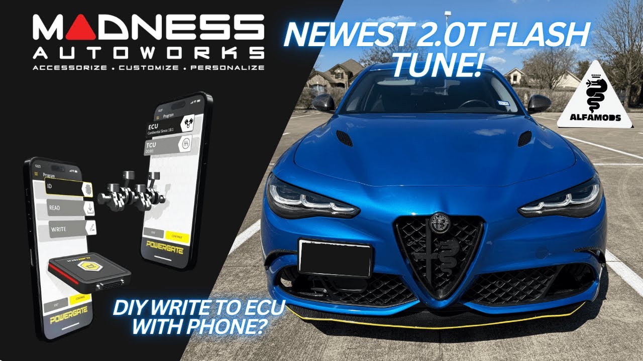 New Alfa Romeo Giulia Stelvio 2.0T MADNESS Autoworks ECU Flash Tune. Easy Performance Upgrade!