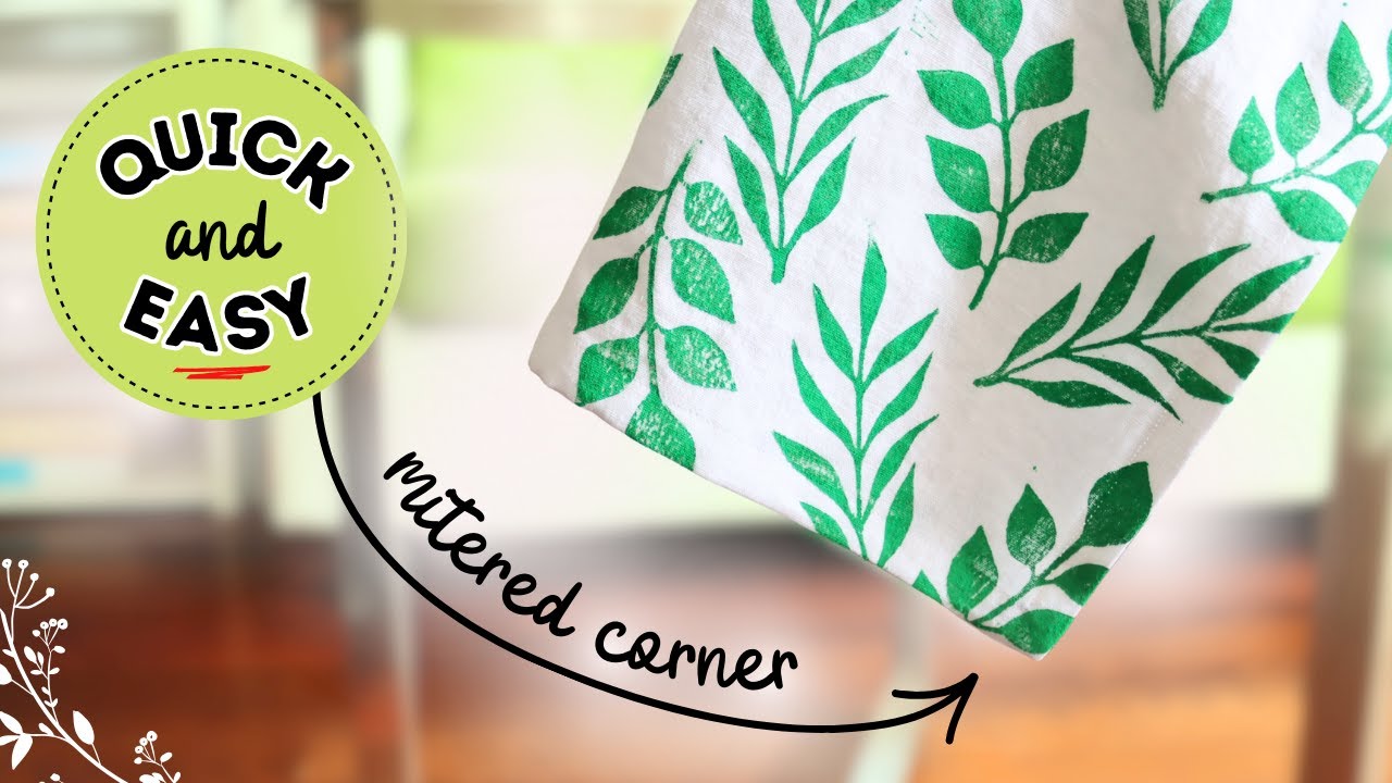 How to sew a tea towel with mitered corners? QUICK and EASY!