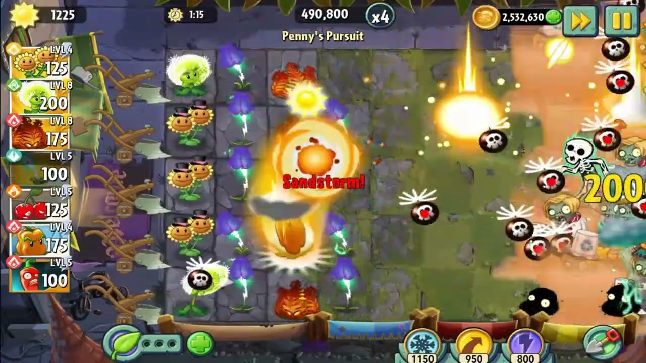 Plants vs. Zombies 2 (Android) | Penny's Pursuit Blockoli's World! | Difficulty Lvl 1