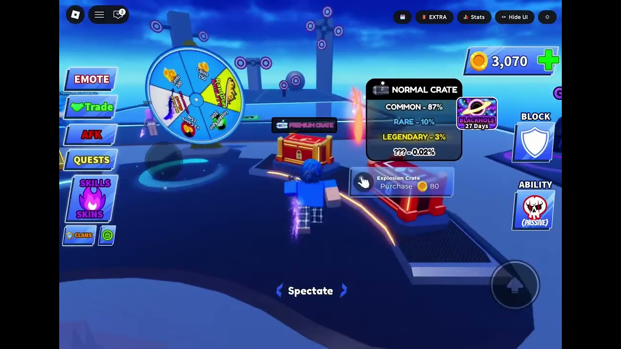 Playing 2 rounds of Blade Ball!