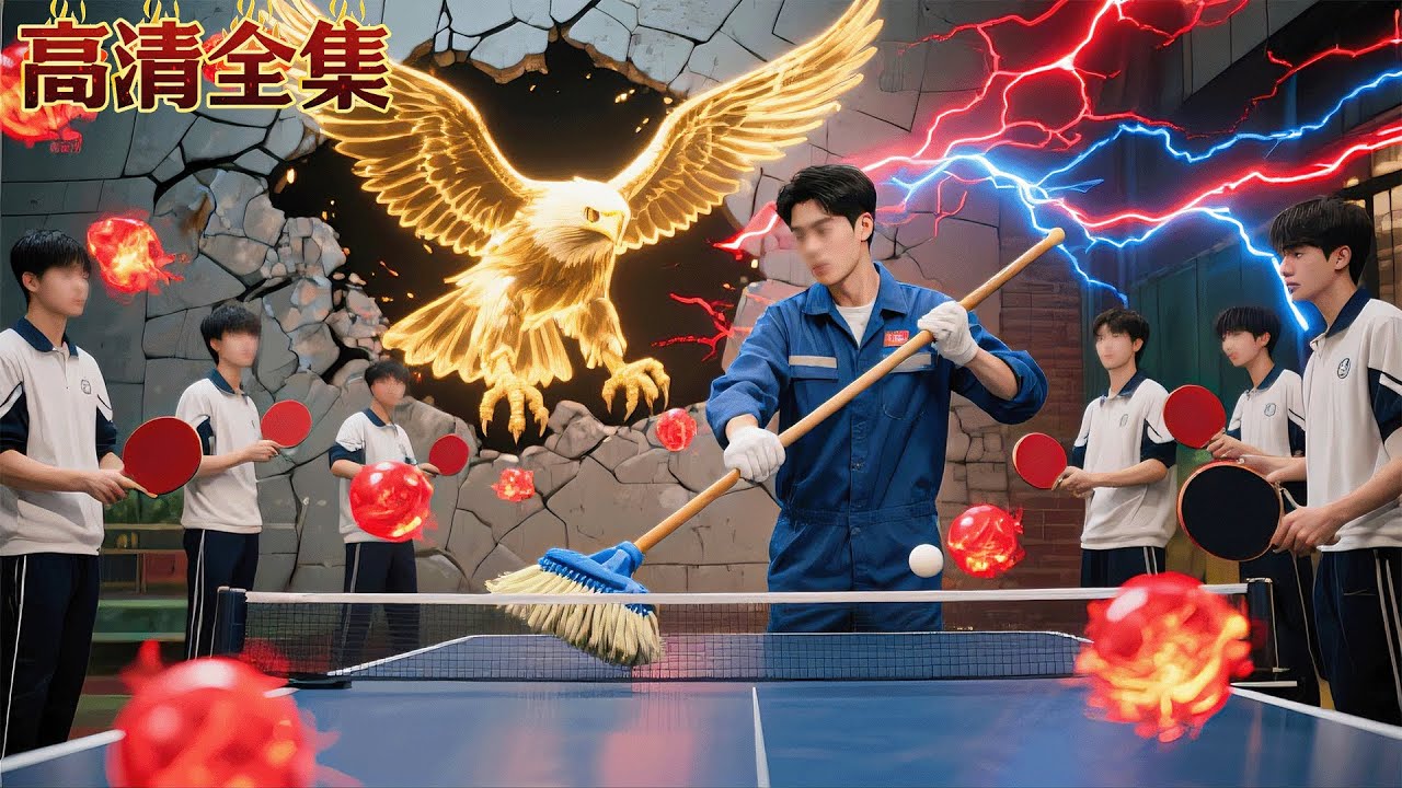 眾人瞧不起的清潔工大叔竟然是第一國手！球一擊將人嵌進墻，世界天才們全都下跪拜師！#pingpong #龍王短劇No1Drama