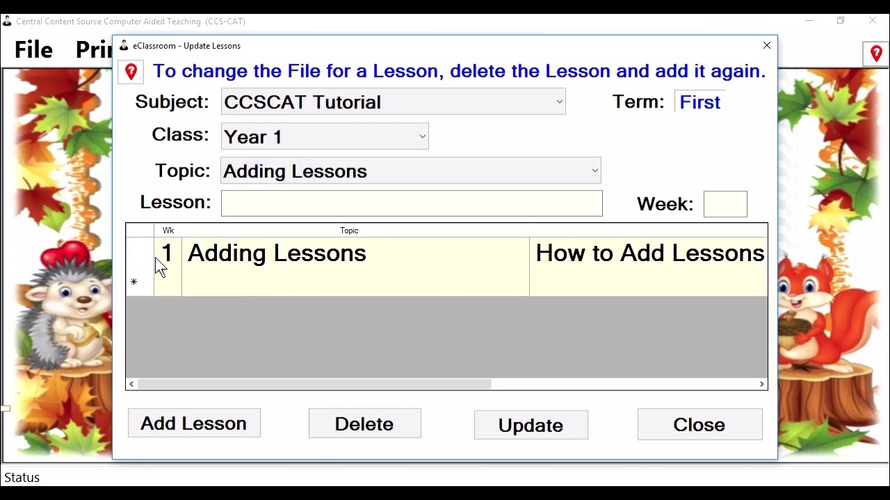 Updating Lessons to CCSCAT Software