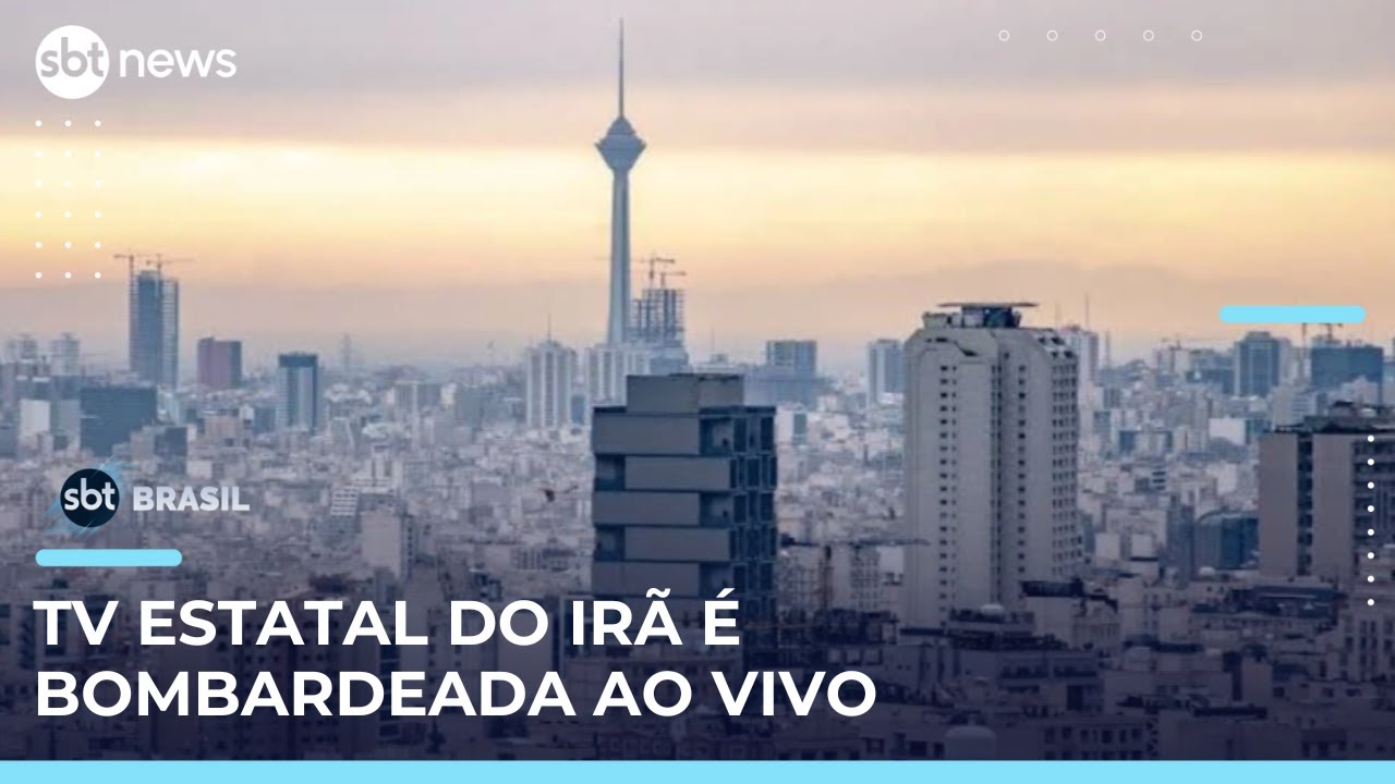 Ataque israelense atinge TV estatal do Irã durante programa ao vivo | #SBTBrasil