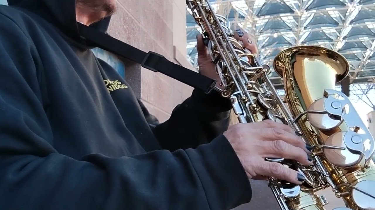 Playing 'Natural Woman' and 'Change Gonna Come' in Civic Plaza, Albuquerque