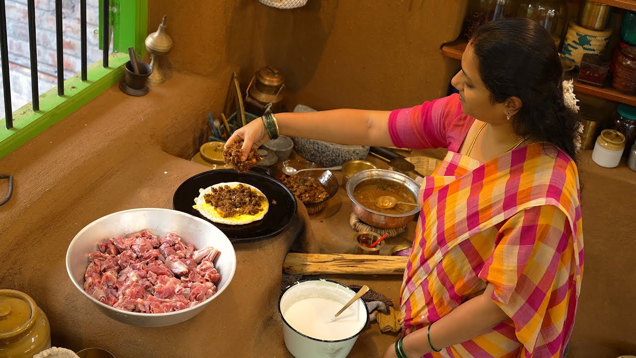 Madurai Kari Dosai - Made Traditionally || 2 Mutton Recipes For Breakfast || The Traditional Life