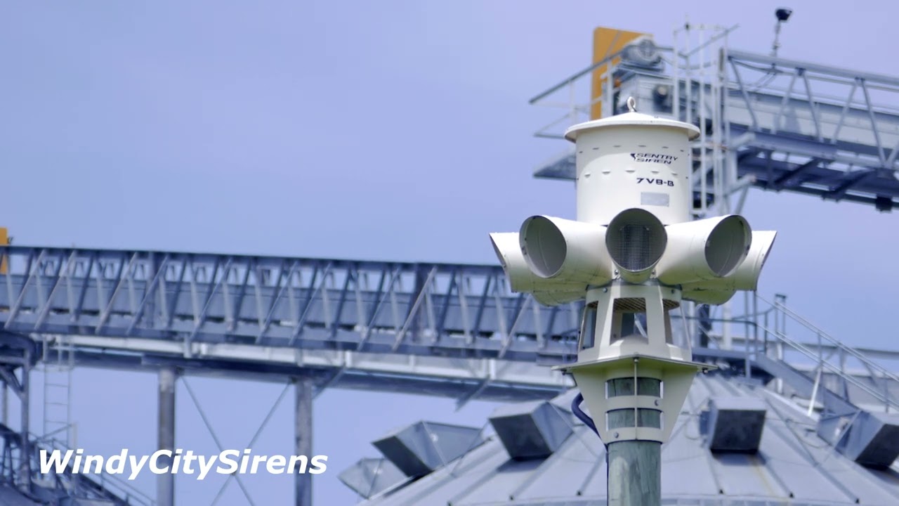 (4K) Sentry Siren 7v8-B | Short Alert | Leonore, IL