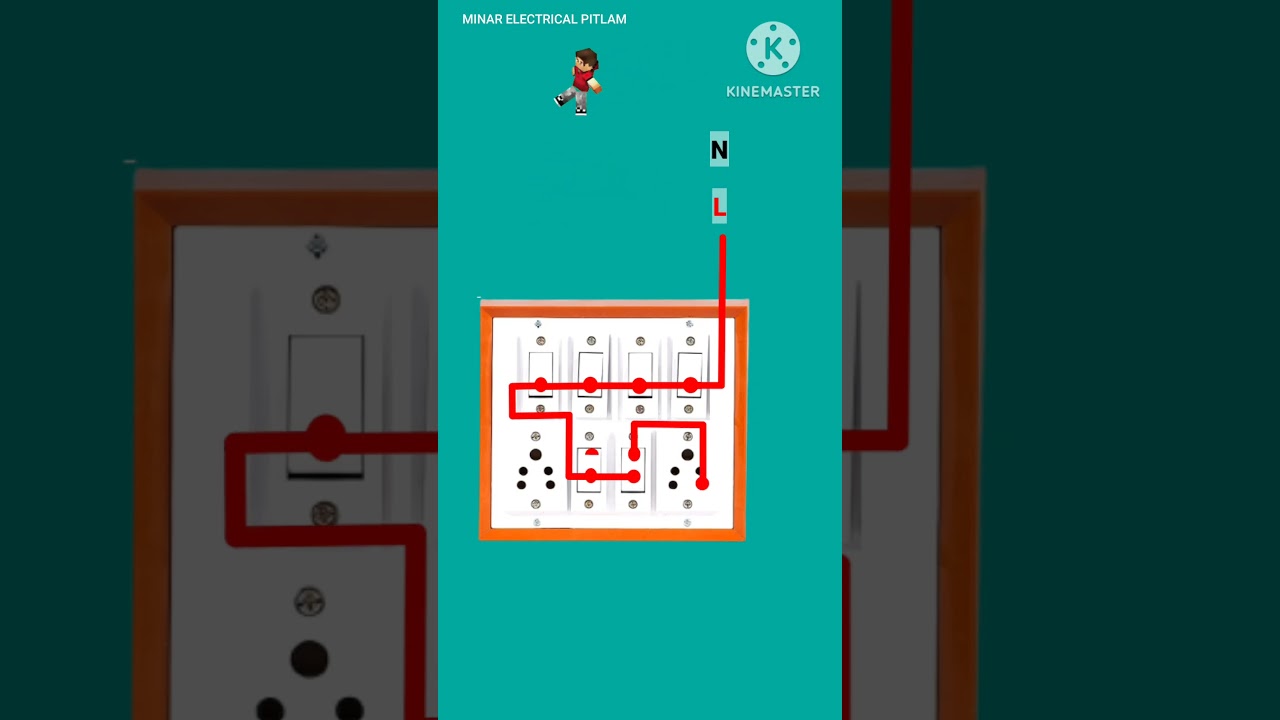 6 Switch 2 Socket Connection⚡ Diagram #shorts #youtubeshorts #viral #trending