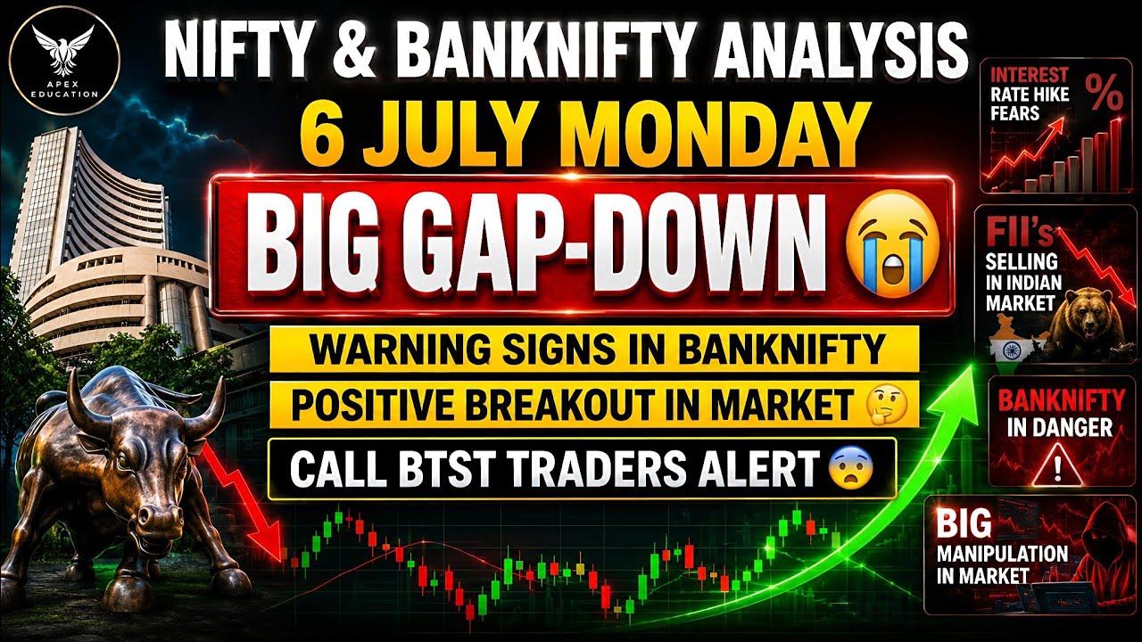 Nifty Monday Prediction | Bank Nifty Monday Prediction | July 6 Monday Market Gap Up or Gap Down