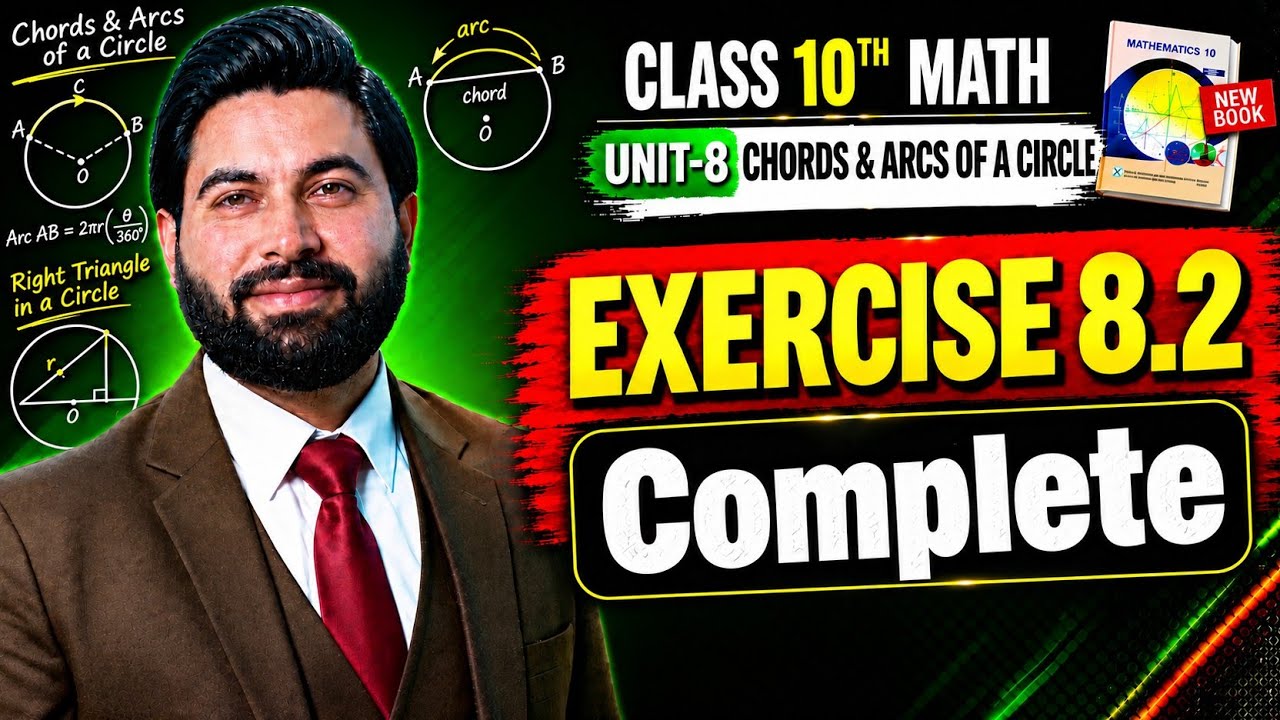 Class 10th Math New Book Ch 8 Exercise 8.2 Complete-10th Maths Exercise 8.2- Chords & Arcs of Circle