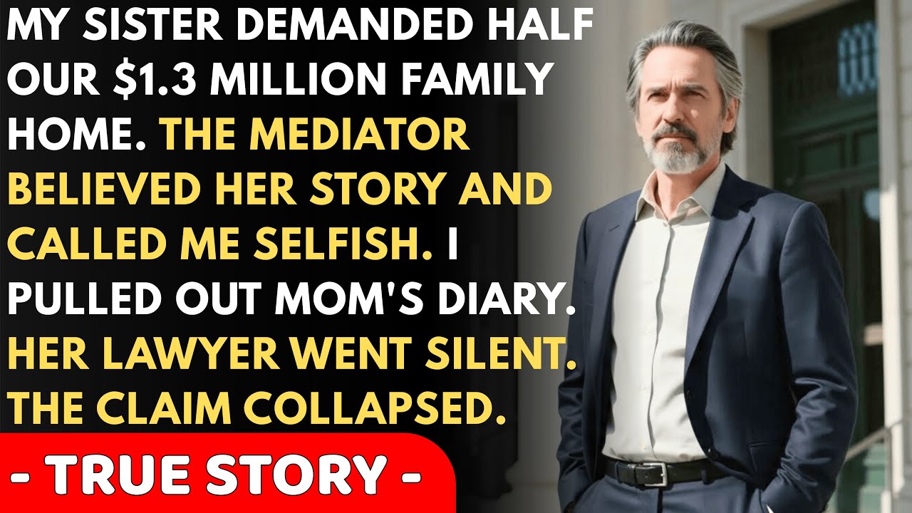 My Sister Demanded Half Our $1.3M Family Home In Mediation, But When I Showed Mom's Diary, She...