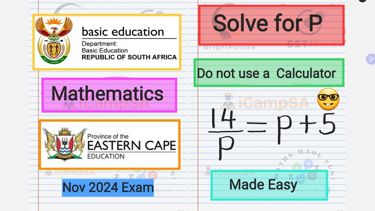 Solve for P without using a calculator | iCampSA
