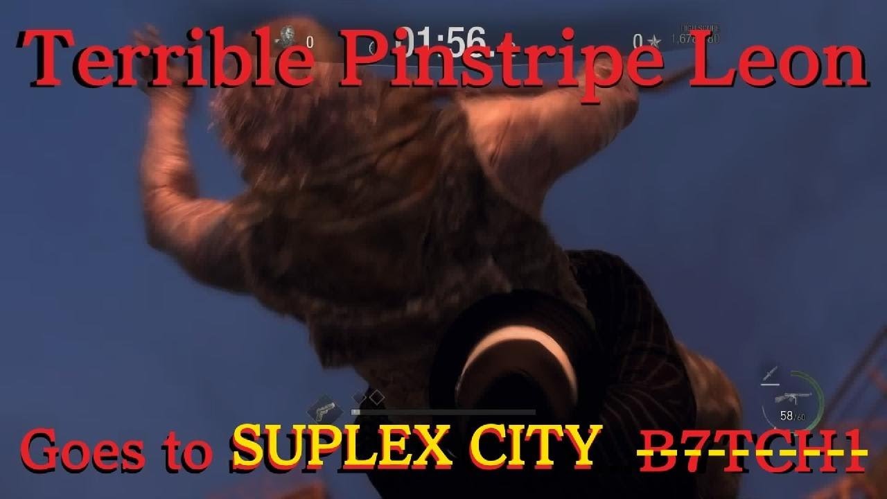 TERRIBLE Pinstripe Leon goes SUPLEX CITY Mode! (RE4 Mercenaries Island S++)