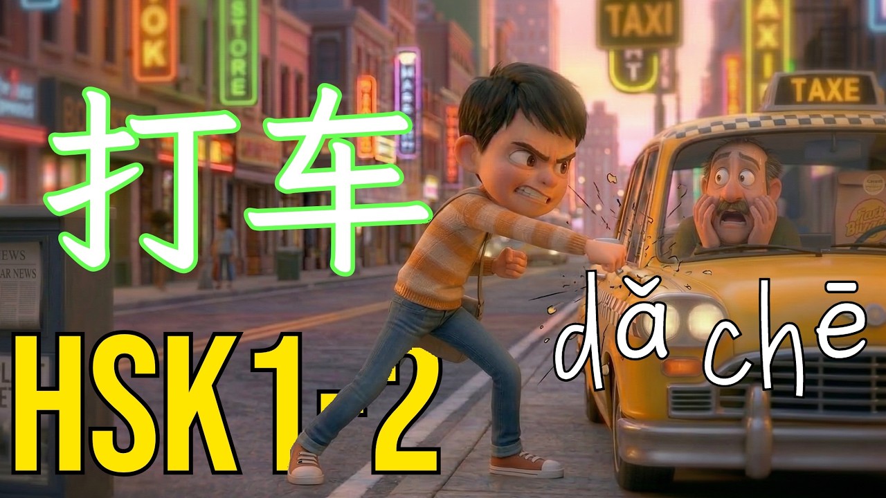 He PUNCHED a taxi?! 🚕💢 | Chinese Beginner HSK1-2 Story