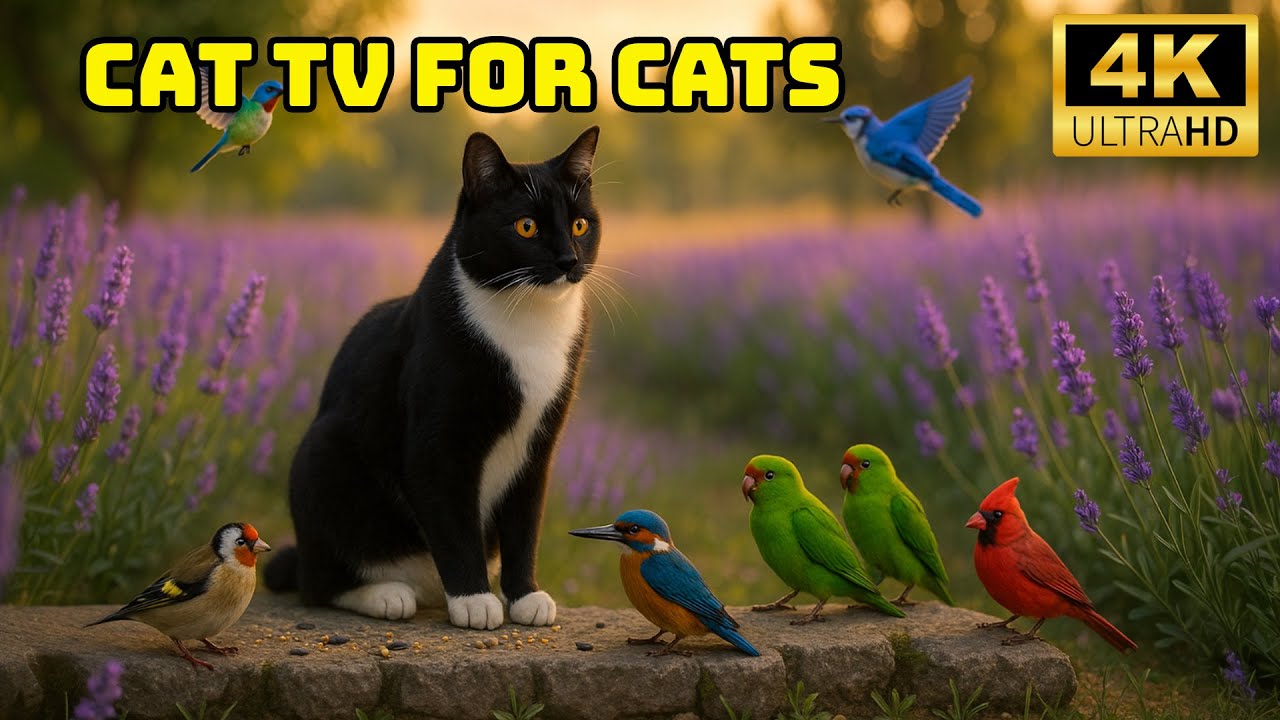 Cat TV for Cats to Watch 🌿 Birds and Squirrels Exploring a Garden Corner 4K