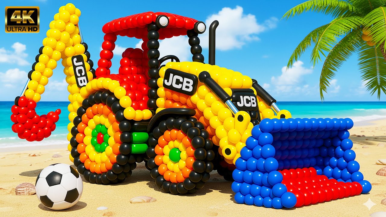 The mascot vibrato assistant JCB and Tractor placed on the football field is popular, co produced