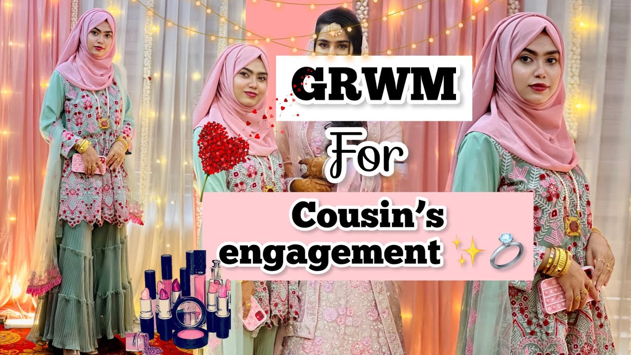 Get ready with me for cousin’s engagement | wedding guest makeup look & hijab tutorial #makeuplook