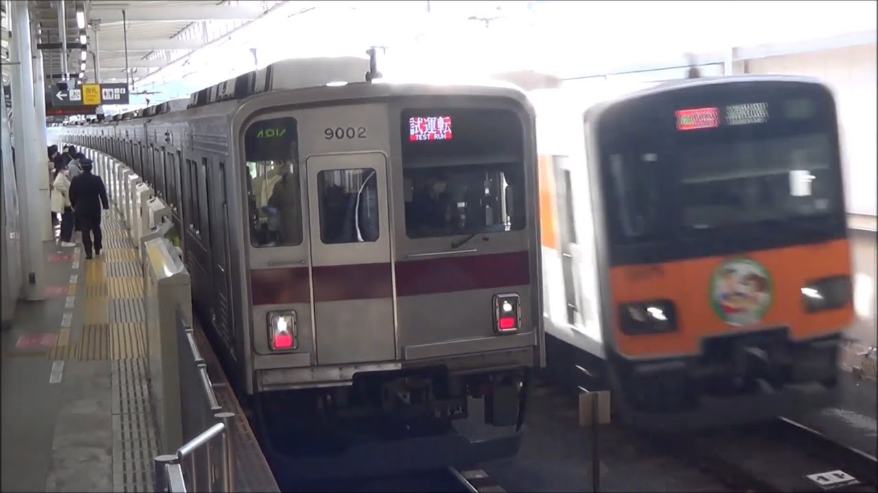 【新横浜線試運転】東武9000系9102F試運転退避と東武50070系51075FクレヨンしんちゃんHM通過