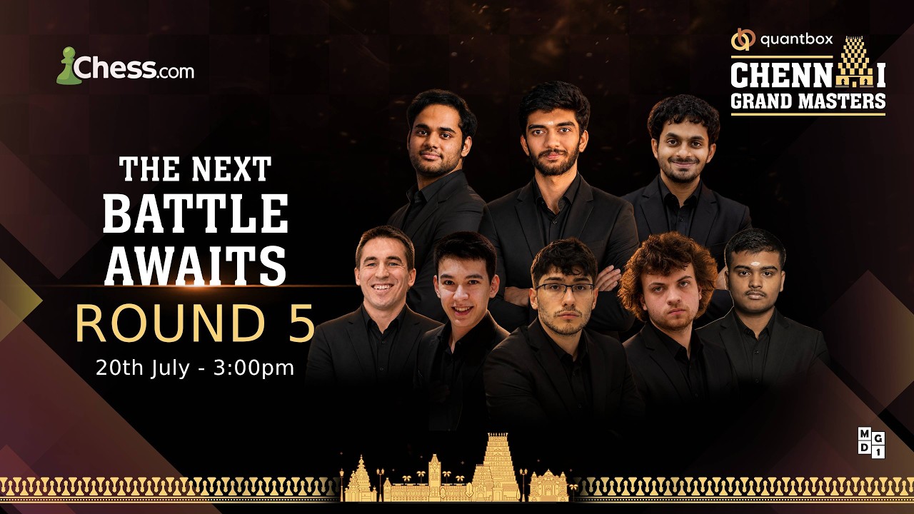 Quantbox Chennai Grand Masters 2026 Round 5 | Gukesh, Arjun, Nodirbek in Action
