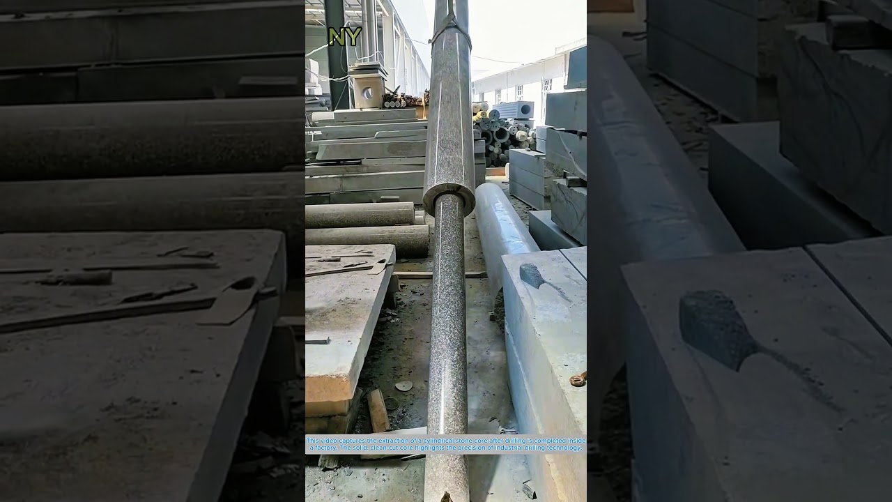Cylindrical Stone Core Extraction: Precision After Industrial Drilling.