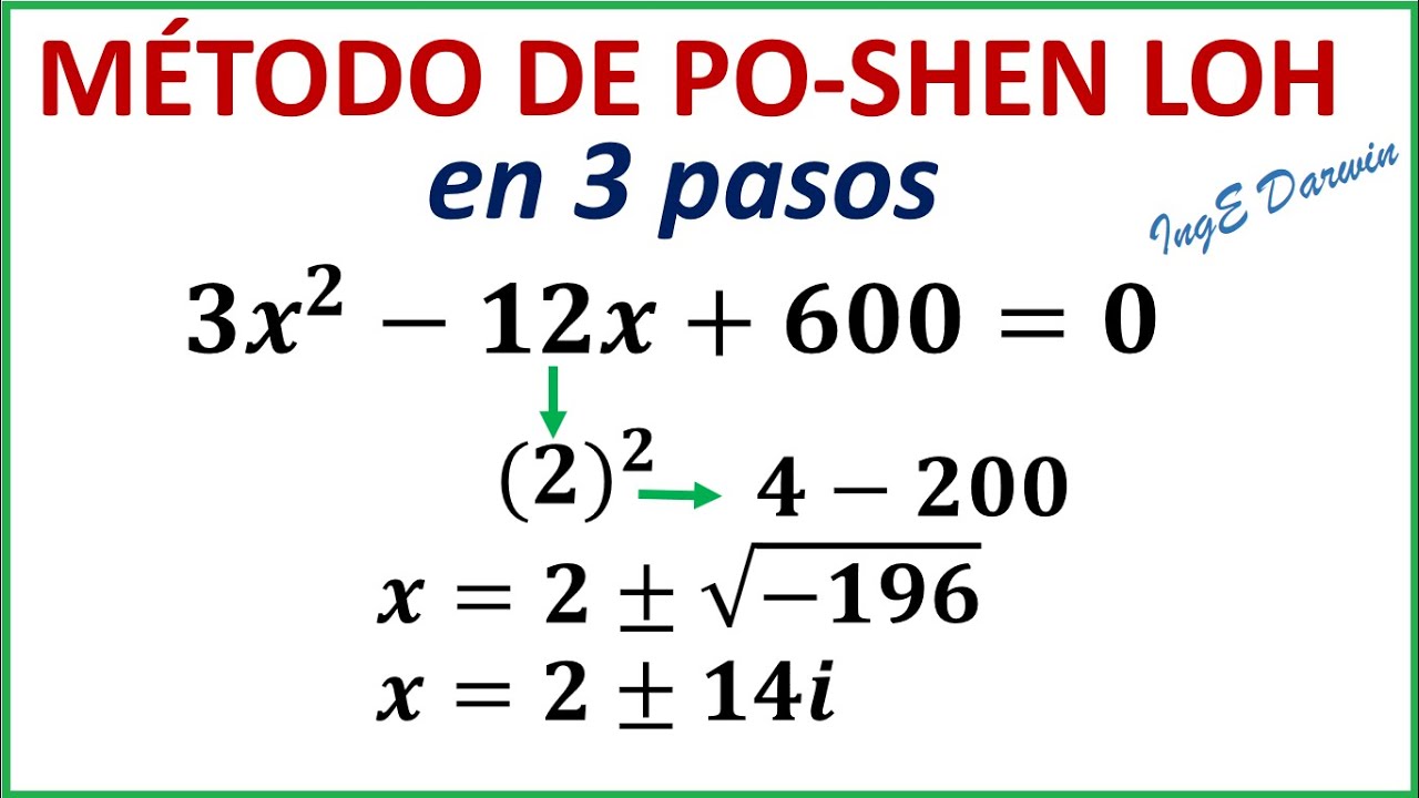 Resuelve Ecuaciones Cuadráticas en TRES PASOS | PO-SHEN LOH