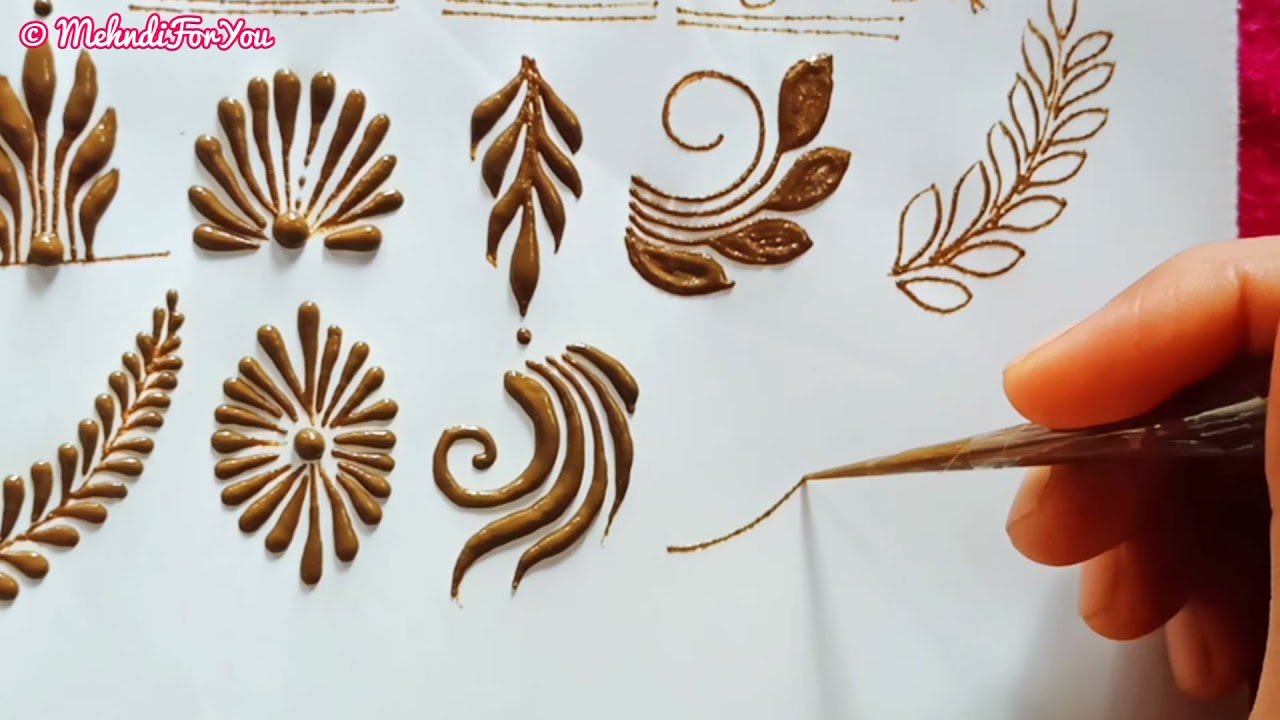 mehndi stroke || Beginners mehndi design || How to make mehndi design strokes