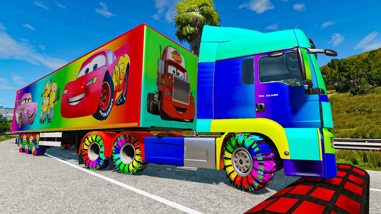 Trucks vs Upside Down Speed Bumps | BeamNG.DRIVE