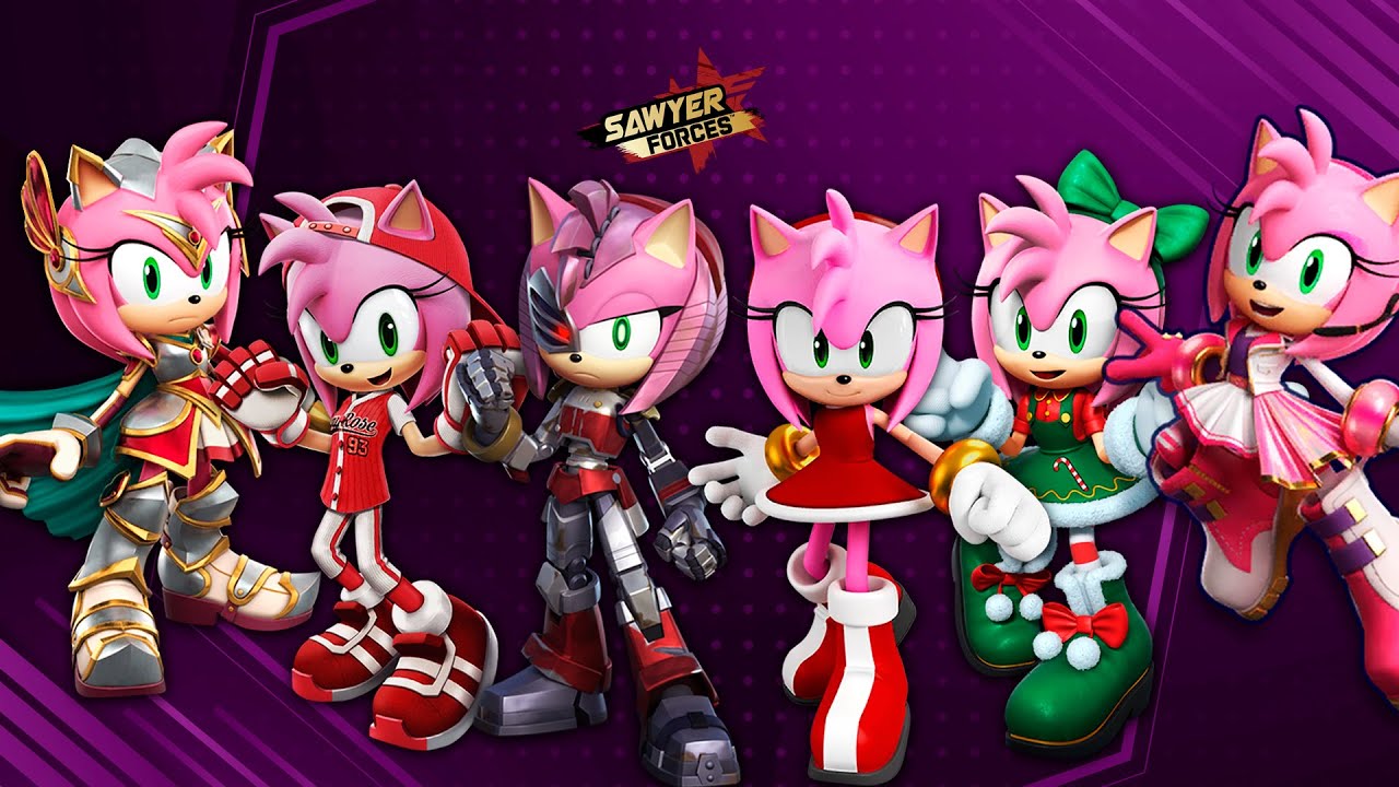 6 Amy Characters Gameplay - Sonic Forces Speed Battle