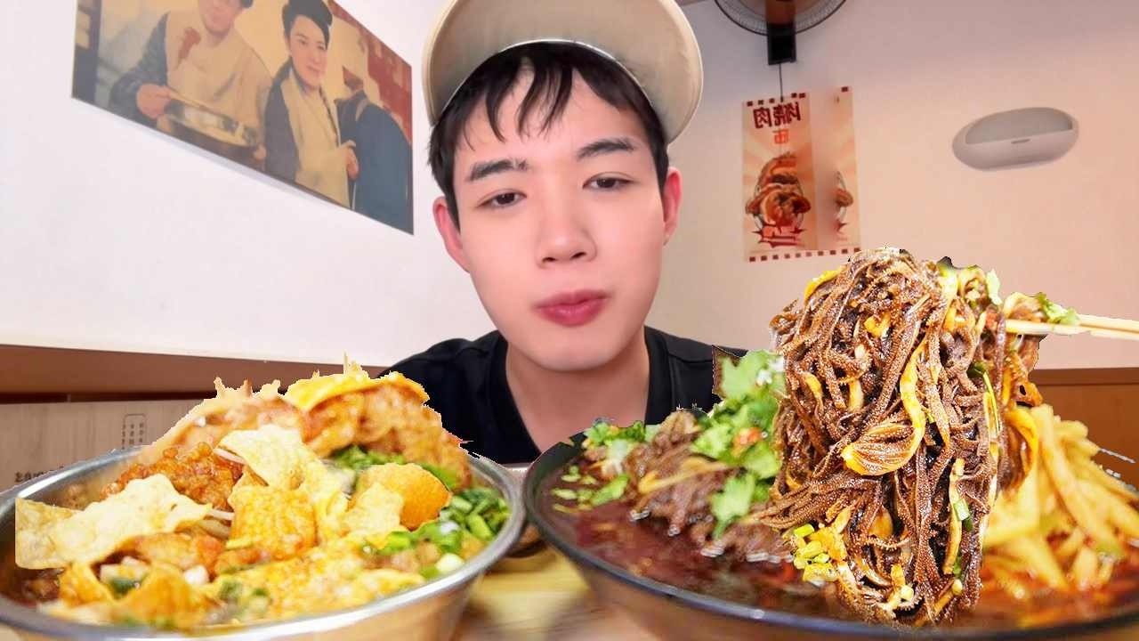 深夜放纵爽吃局，狂炫烧烤涮串炒方便面也太爽了，一顿下来不到30元【冻冻超大一口】