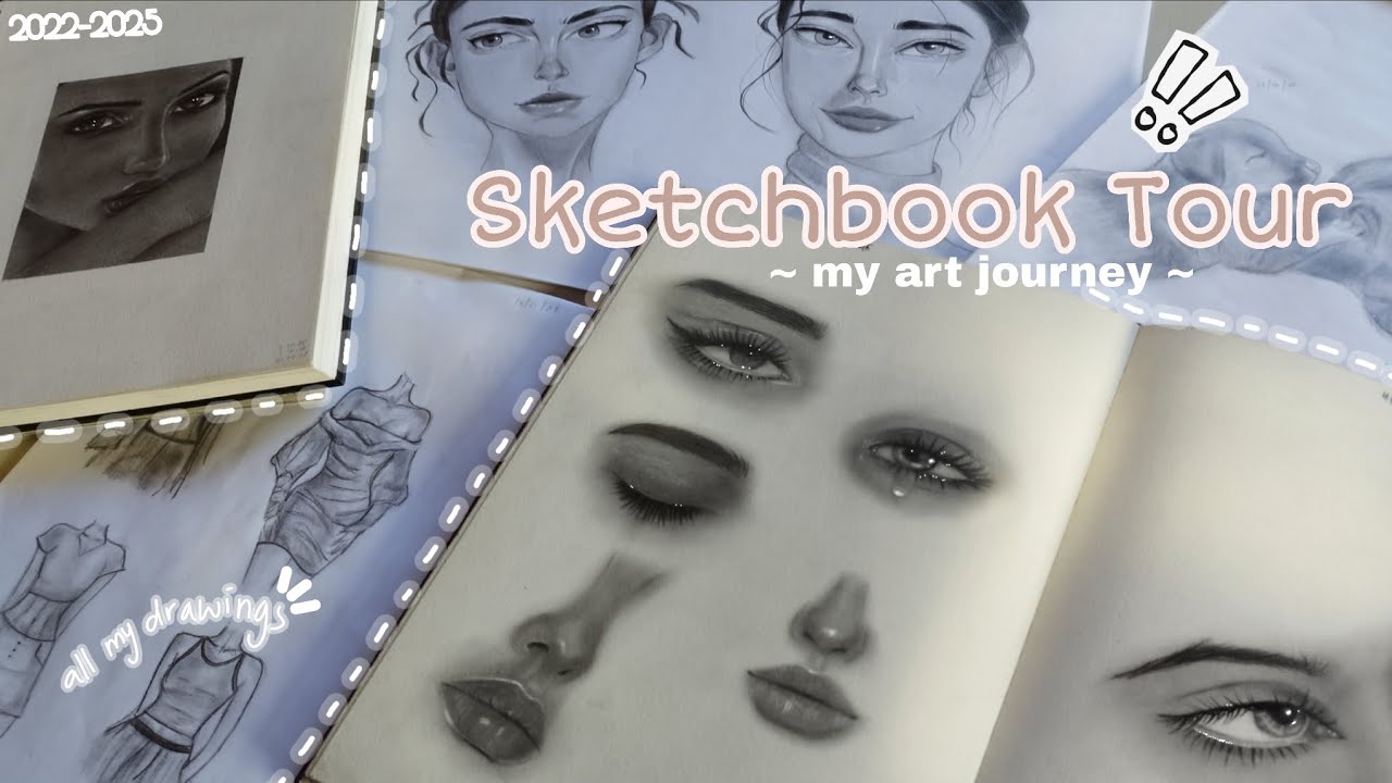 Sketchbook Tour ✨  My drawing journey ( 2022 - 2025 )