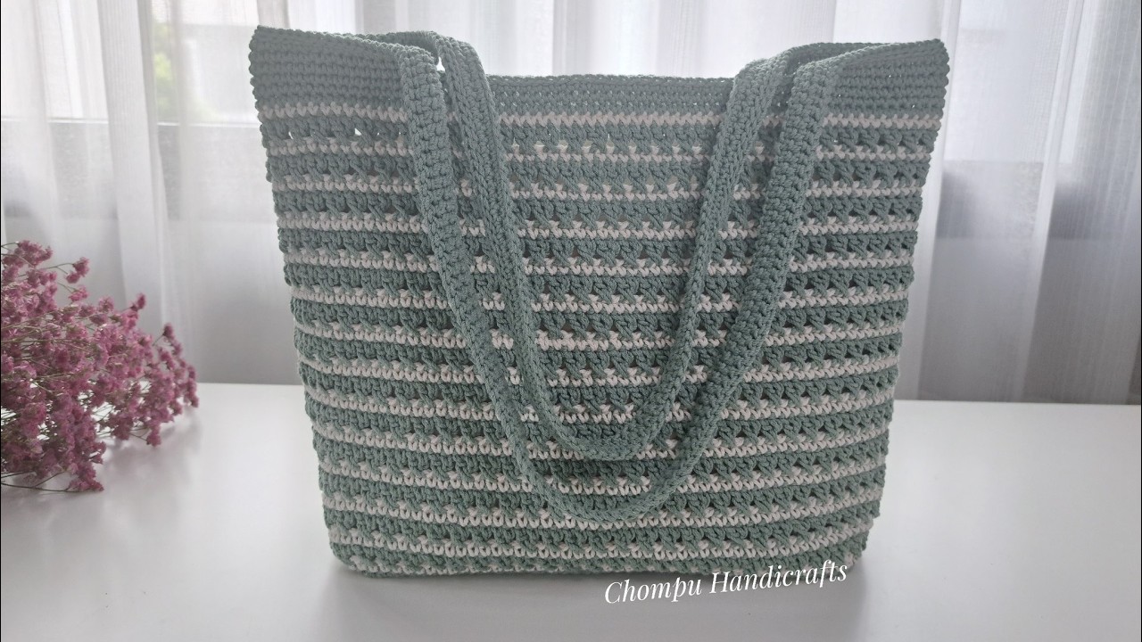 Niesamowite! 🧶 Superprosta torba szydełkowa DIY | Torba szydełkowa w 2 odcieniach | Chompu Handic...