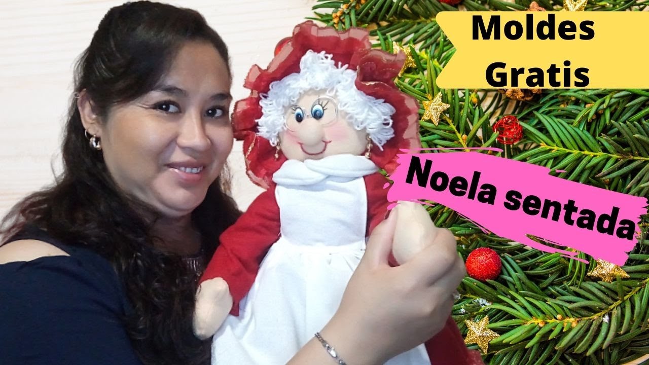Como hacer una Mamá Noel sentada paso a paso con moldes gratis