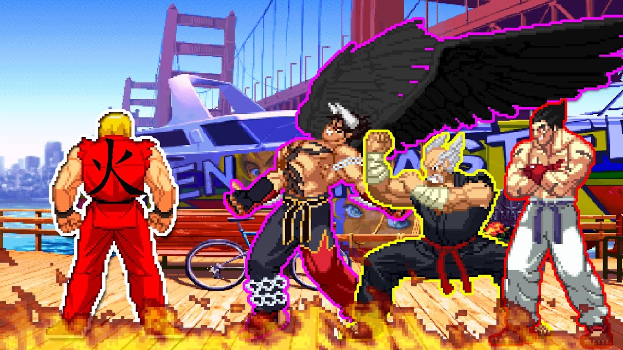 SHIN KEN VS TEKKEN TEAM! SUPER INSANE FIGHT!