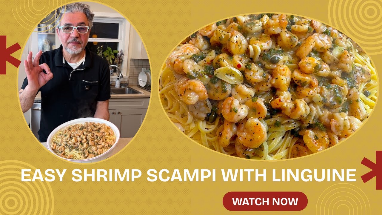 Easy Shrimp Scampi with Linguine Garlic Butter Lemon Pasta Recipe