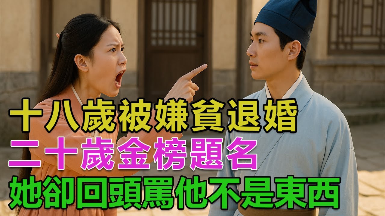 民間故事：十八歲被嫌貧退婚，二十歲金榜題名，她卻回頭罵他不是東西