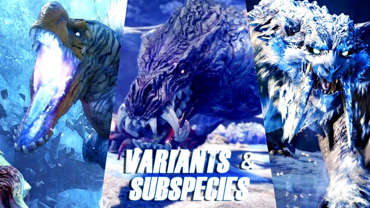 MONSTER HUNTER WORLD ICEBORNE - ALL VARIANTS / SUBSPECIES INTRO CINEMATIC CUTSCENE & ECOLOGY (MHWI)