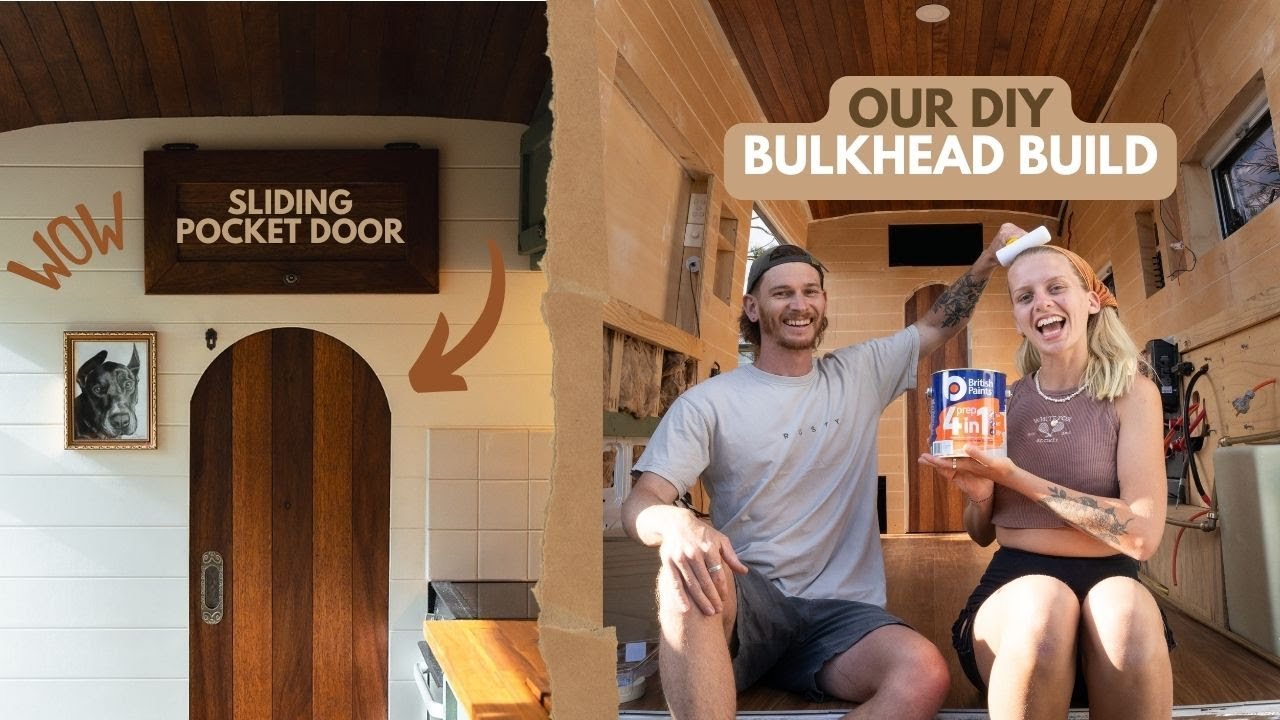 DIY Van Build - Bulkhead Sliding Door | How to Build a Sliding Pocket Door | Partition Wall