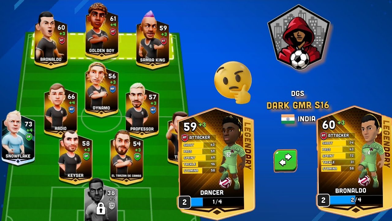 Change DANCER to BRONALDO👍👍 in Mini football #vairal #trending #gaming #DARK GMR S16 🥅⚽⚽