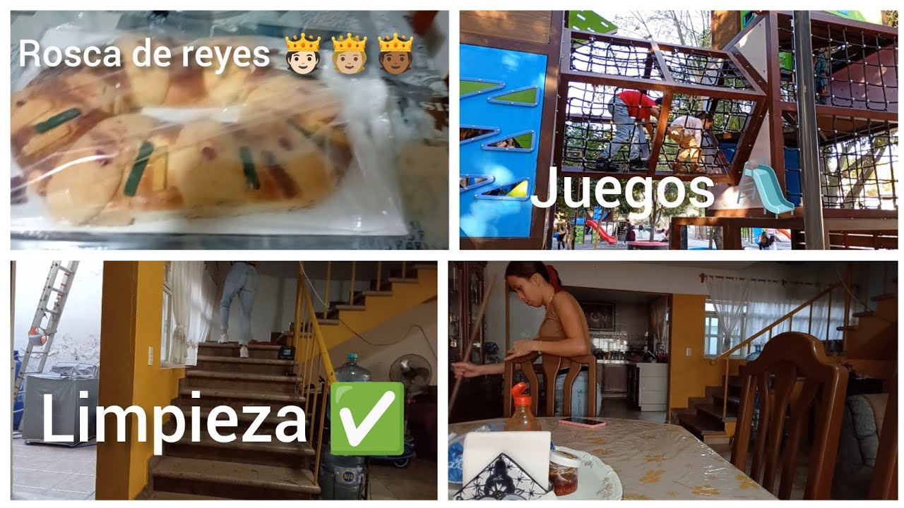 Rosca de reyes 🫅🏾🫅🏼🫅🏻 juegos 🛝+mis días siendo una mamá real ✅