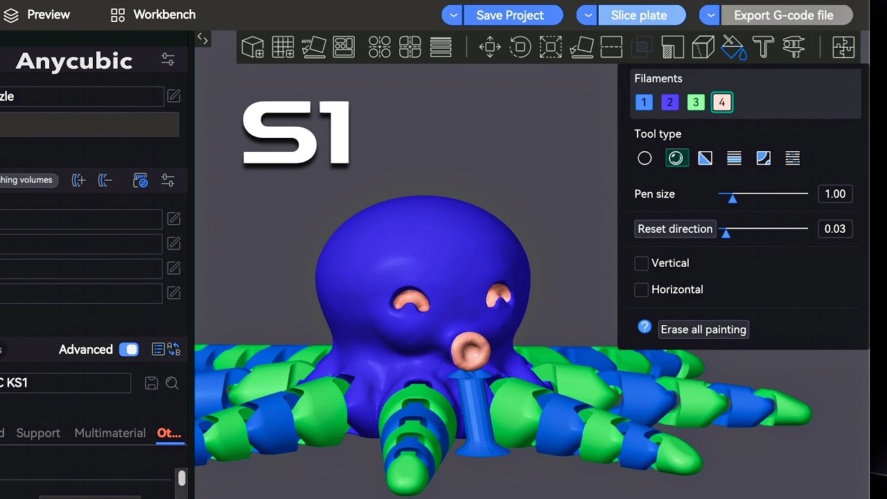 Anycubic Kobra S1 Combo - Slicer Software - Multi-Color 3D Printing