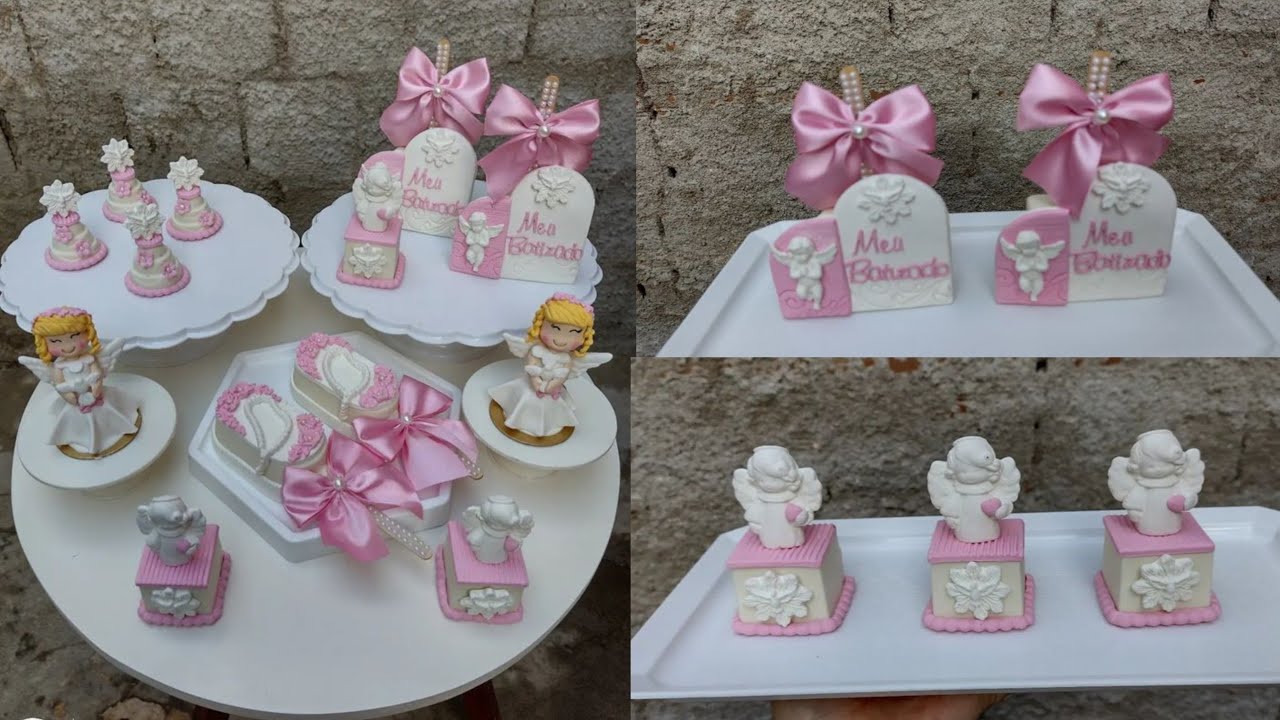 doces personalizados para batizado/ pasta de leite/ tutorial fondant