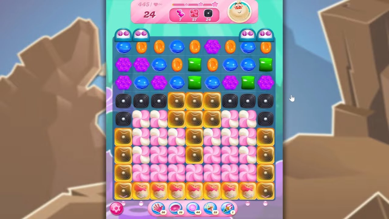 Candy Crush Saga LEVEL 445 NO BOOSTERS (new version)🐟☑️
