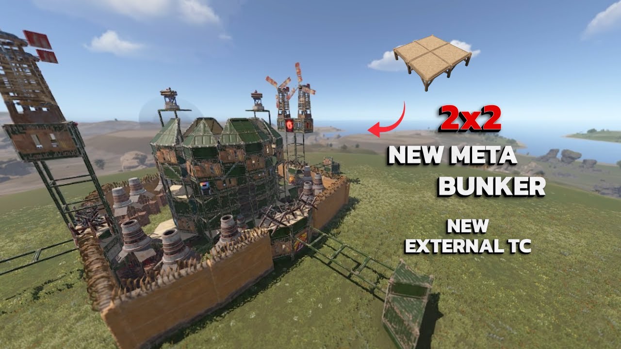 (NEW) The Green V2 - Bunker Base / NEW EXTERNAL Rust 2x2 Rust Base Design 2025 (NEW META)