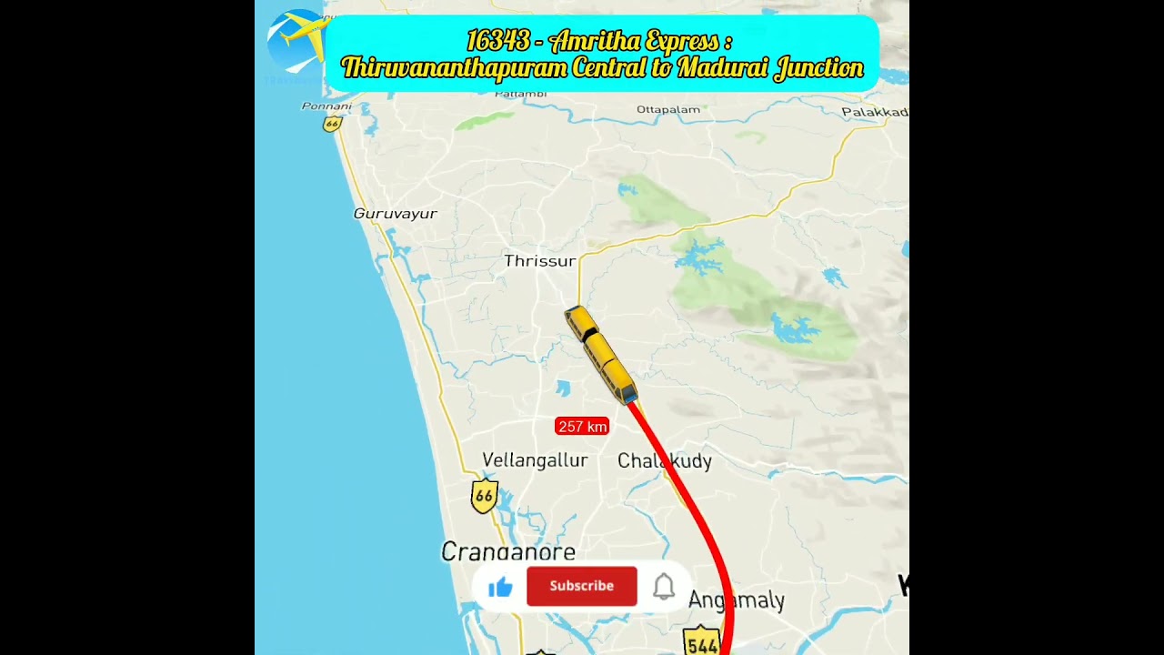 16343 - Amritha Express : Thiruvananthapuram Central to Madurai Junction Train || #shorts #madurai
